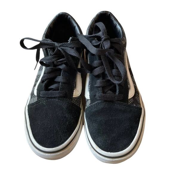 Vans Children’s Old Skool V Pattern‎ Camo Black Sneakers Size 3 - Picture 2 of 10